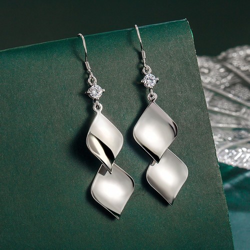 Crystal long double leaf drop - long,