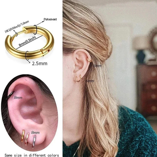 Small huggie hoop earrings - small,
