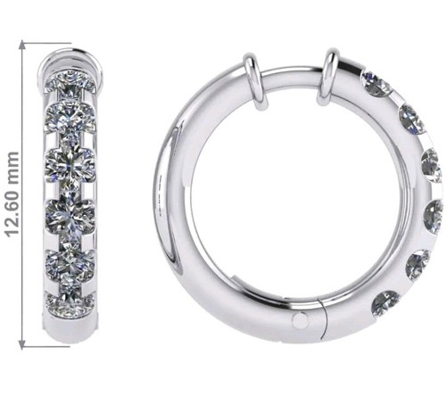 Silver hoop earrings crystal - silver,