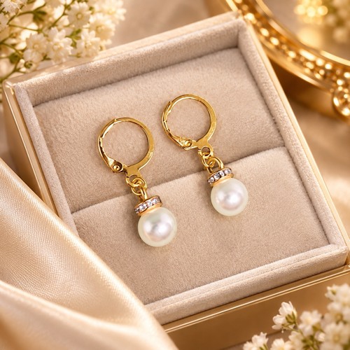 Handmade pearl drop earrings - handmade,