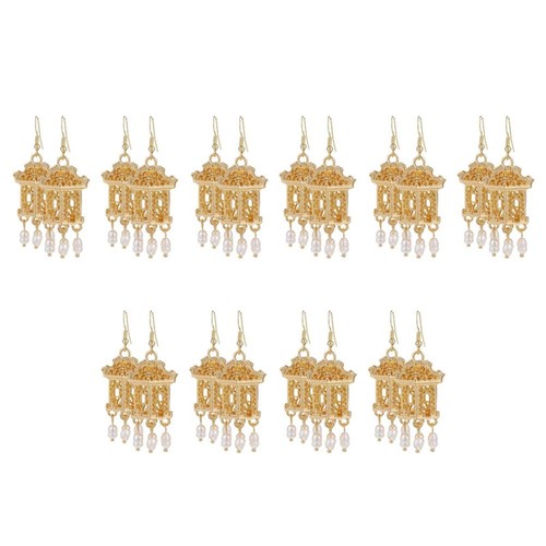 Elegant golden bridal earrings - elegant,