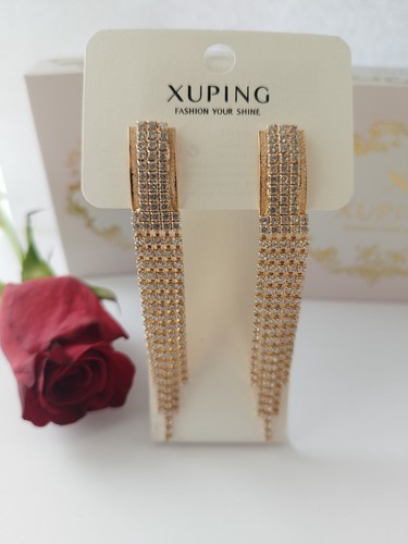 Earrings long real gold - long,,