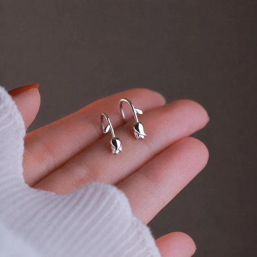 925 sterling silver - silver, tulip