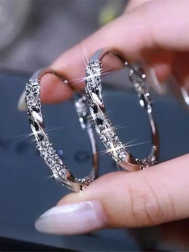 Women cubic zirconia hoop - women's,