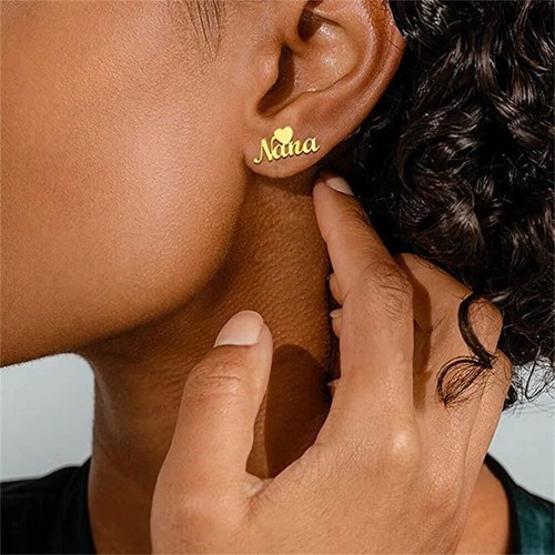Custom name stud - stud, earrings