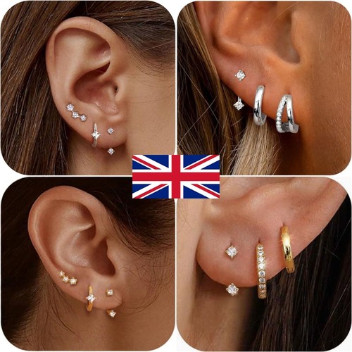 3pcs stud hoop - earrings, stack