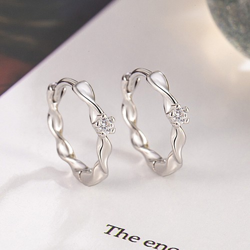 925 sterling silver twist hoop - 925,