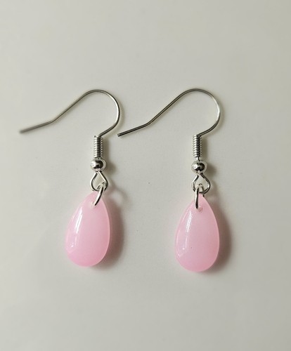 Pink waterdrop earrings - pink,