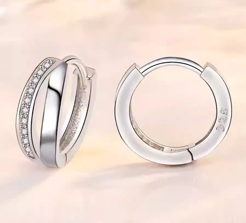 925 sterling silver hoop - silver,