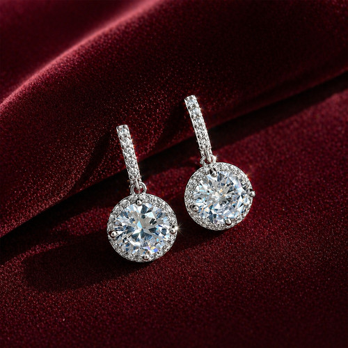 Clip earrings silver - clip, round