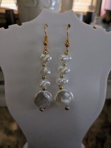 Pearl earrings bridal silk - pearl,