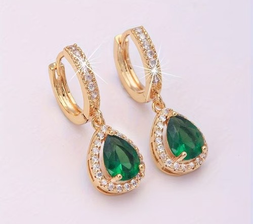 Green cubic zirconia ladies - green,