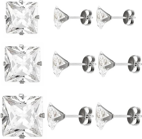Pairs silver earrings - 3, set