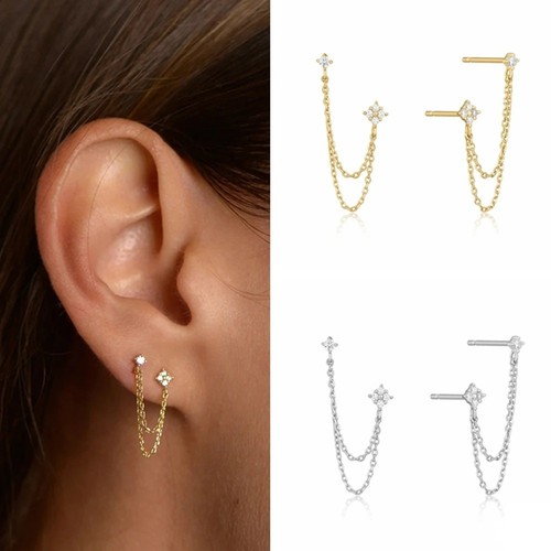 Tassel chain drop earrings - chain,