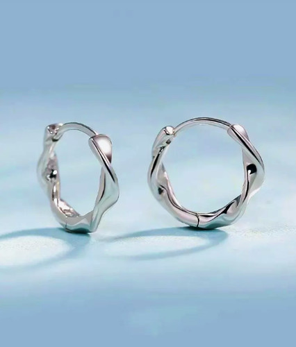 Elegant strip huggie - elegant, hoop