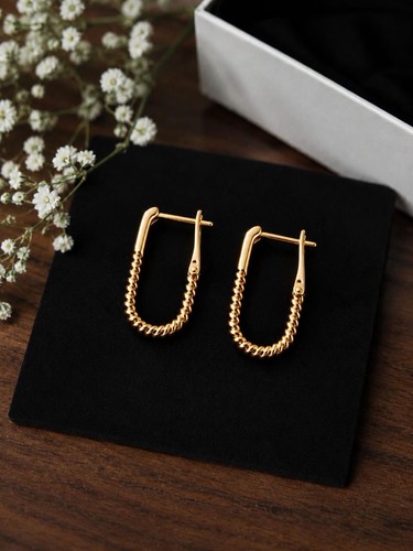 Gold tone twisted rope - u, shape