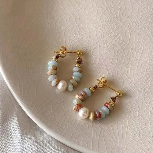 Natural stone beaded - pc,