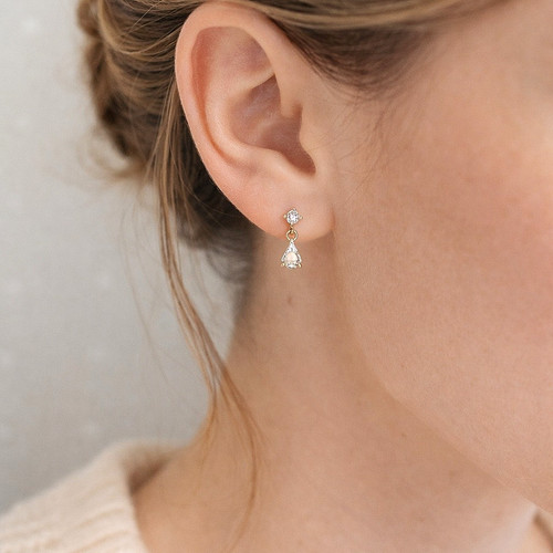 Crystal drop earrings tiny - drop,