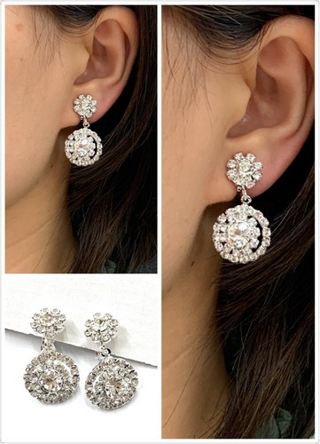 Silver diamante drop - diamante,
