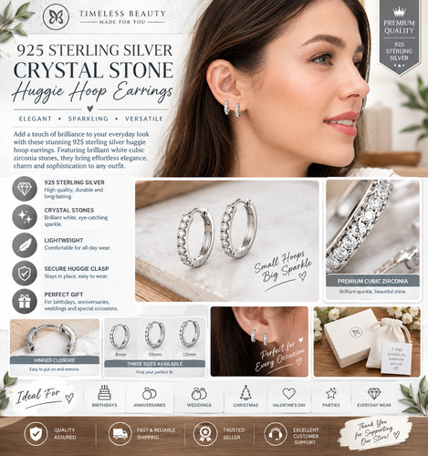 925 sterling silver crystal - silver,