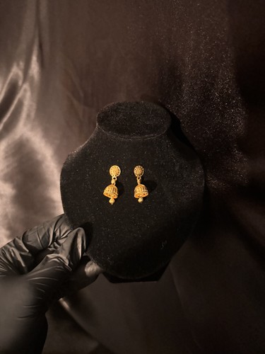 Gold plated mini jhumka studs - mini,